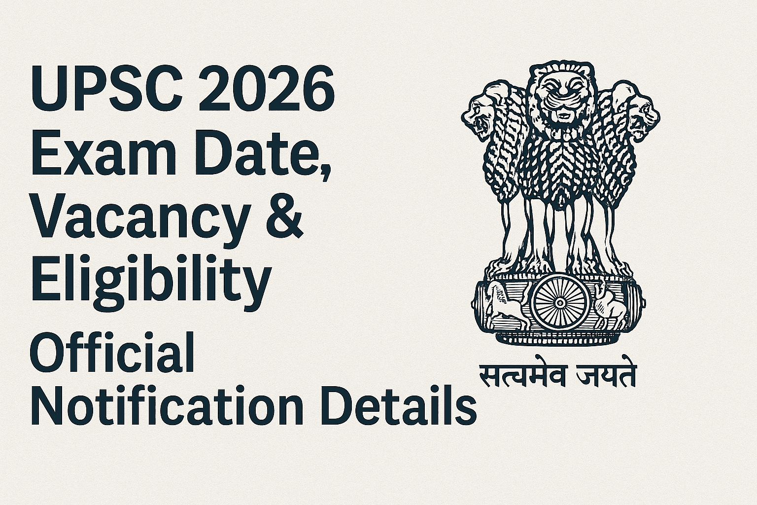 UPSC 2026 Exam Date, Vacancy & Eligibility | Official Notification Details